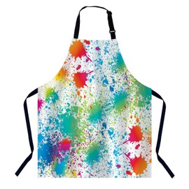 BGBDEIA Colorful Paint Splash Kitchen Apron for Women Men, Unisex Adjustable Cooking Apron, Waterproof Apron for Home Kitchen, Restaurant, Coffee House