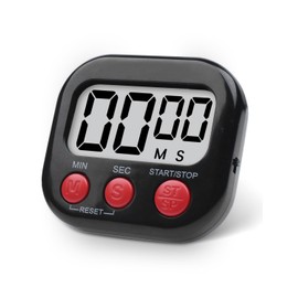 Digital Kitchen Timer Magnetic Backing Stand, Timers for Baking, Kitchen, Study, Exercise Training, Count up&Count down Clock Loud Alarm (BLACK)