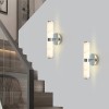 2 Pack 14 Inch LED Modern Wall Sconces Chrome Resin