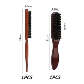 2 Pieces Updo Hair Combs, Wooden Beard Detangling Brush, Bristle Hair Comb, Multifunctional Hair Styling, Suitable for Hair Decoration, Unisex