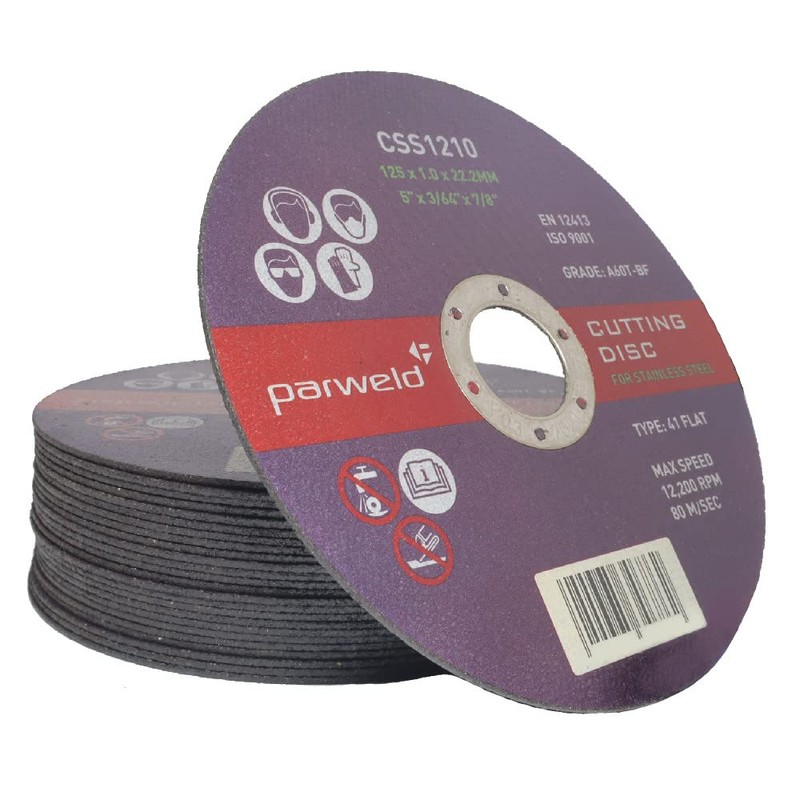 (Pack of 10) Parweld (5") 125mm x 1mm Thin Stainless