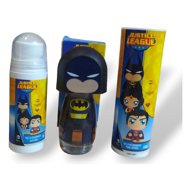 Kit Colonia, Desodorante Y Talco Para Niños Justice League