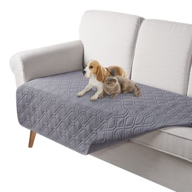 TAOCOCO Reversible Waterproof Sofa Cover: Sofa Bed Cover, Waterproof Furniture Protector Couch Cover, Sofa Slipcovers, Dog Sofa Bed(Light Gray, 107 * 132CM)