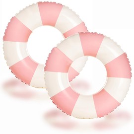 2 PCS Inflatable Pool Floats for Swimming Pool Party Lake Beach Adults - Floaties Pool Tubes Swim Rings Tubes Floaties for Beach Pool Party Decorations (Pink, 80)