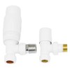 NRG Designer Radiator Valve Angled Thermostatic Valves White for Towel