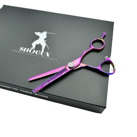 Shogun Rosa Japanese 440C Steel Hairdressing Thinning Scissors - Professional Barber Salon Shear for Hairdressers, Barbers, and Salon Use