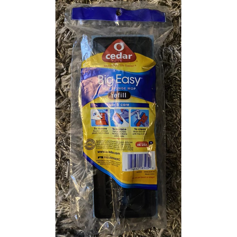 O-Cedar Big Easy Flat Sponge Mop Refill New In Package