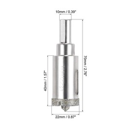 uxcell Diamond Drill Bit 22mm Glass Hole Saw Core Drill Bit with Spotting Drill Bit for Ceramics Porcelain Tile Bottles Pots Brick