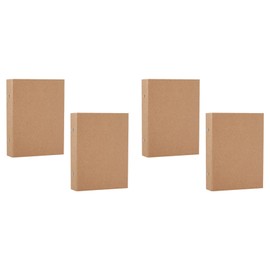 4Pcs A5 Refillable Ring Binder, Kraft Paper Binder Tray with 2 Rings, A5 Kraft Paper Folders