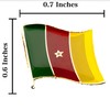 Parche bordado de la bandera de Camerún con pin de