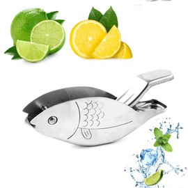 OGWSRK Ergonomic Design Citrus Juicer for Orange LemonLemon Squeezer Manual Juicer Stainless Steel Lemon Slice Squeezer Fish Shape Hand Juicer Kitchen Tool for Orange Lemon Lime（1Pcs）