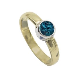 SILVERTROVE Gemstone Sterling Silver and Brass Band Ring for Men and Women in All Sizes Jewellery CRG1094AA, Gemstone Precious metal gemstone, Lab grown blue topaz