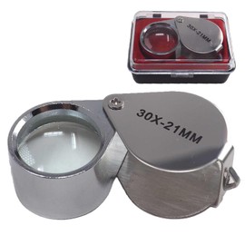 USK STORE Metal Holder, Mini Magnifier, High Magnification Magnifying Glass, Jewelry Appraisal, Precious Metal Appraisal (30x)