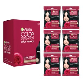 Garnier Color Sensation Color Retouch, Demi Permanent Hair Dye for Roots and Lengths with 100% Gray Coverage, Black Hair Dye, Pack of 6