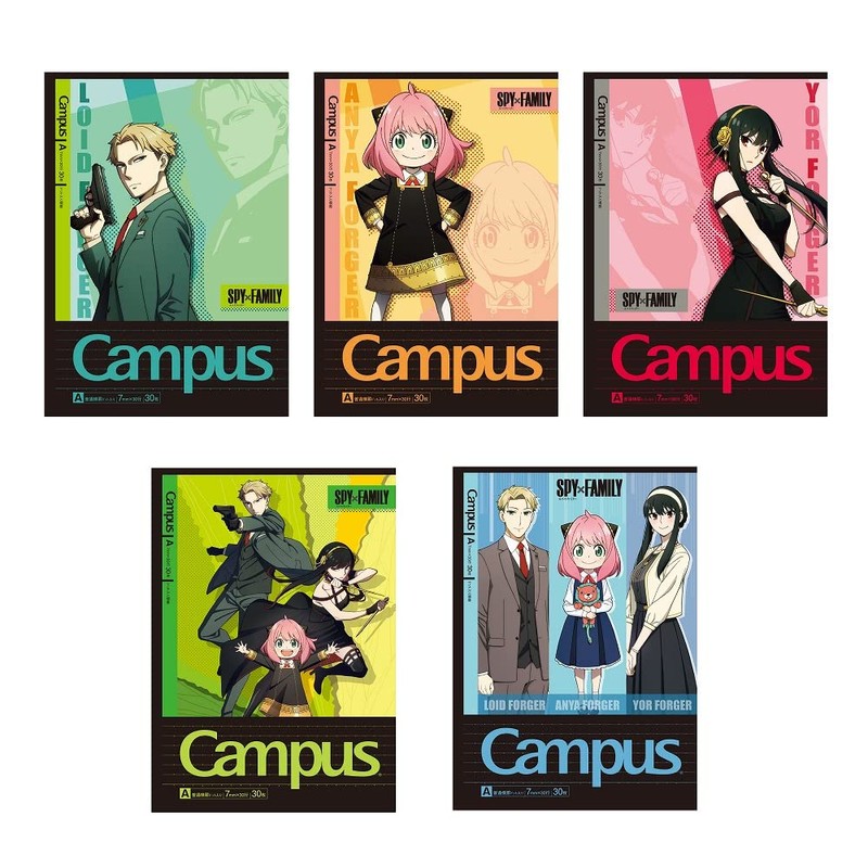 Showa Notes, Spy Family Notebook, Campus Notebook, Pack of 5,