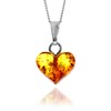 SilverAmber Jewellery UK - Genuine Tiny Baltic Amber Carved Heart