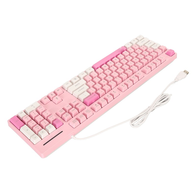 104 Keys Wired Keyboard 3 Colors Cute Gaming Keyboard USB