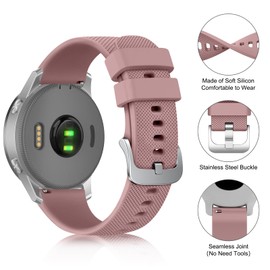 4 Pack 18mm Silicone Bands for Garmin Venu 3S / Vivoactive 4S / Venu 2S / Vivomove 3S, Soft Sport Replacement Straps for Garmin Forerunner 255S / 265S Smartwatch