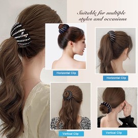 5 pinzas para el pelo con forma de nido de pájaros de diamantes de imitación, pinzas expandibles para coleta, pinzas para el pelo, pinzas retráctiles vintage, coloridas y modernas, accesorios para el pelo, para mujeres y niñas