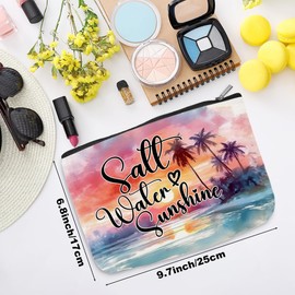 PQV Summer Makeup Bag Cosmetic Bag Funny Vacation Beach Themed Gifts for Beach Lover Summer Lovers Daughter Soul Sister Bestie Summer Essentials Beach Stuff Must Haves Christmas Birthday Graduation