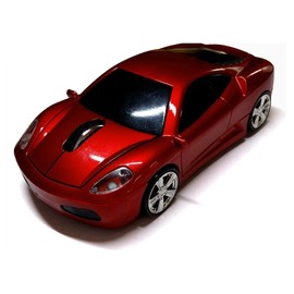 Wireless Car Mouse, TDRTECH 2.4GHz Optical Gaming Mouse Cool Sport Car Wireless Mouse, DPI 1600, 3D - Red
