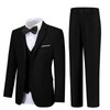 Mosedou Boys Suits Black Homecoming Suit Jacket Vest and Pants