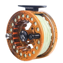 Maxcatch ECO Fly Reel Large Arbor with Diecast Aluminum Body(2/3wt 3/4wt 5/6wt 7/8wt) (Reel with Line Brown Trout, 5/6 Weight)