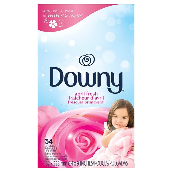 [Sold by case] Downy Sheet Dryer Fabric Softener Sheet April Fresh (Spring Sun-like Fresh Scent) 34 Sheets x 12 Pieces