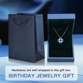 Valentine's Day Gift -925 Sterling Silver Love Knot Birthstone Pendant Necklace, Anniversary Birthday Gift Valentine's Day Gift, Jewelry Gift for Wife, Mom, and Girlfriend (Ruby-Jul-Birthstone)