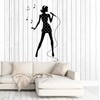 Vinyl Wall Decal Karaoke Singer Woman Music Notes Musical Stickers