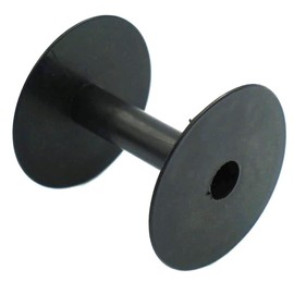 Bluemoona 10 PCS - Empty Plastic Wire Spools Bobbins Round Ends for Various Size Cord Ribbon (Black)