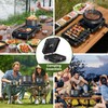 OGERY 2-Burner Foldable Camping Stove with Griddle (Textured & Smooth)