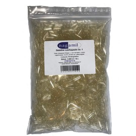 '1000 Empty Gelatine Capsules Clear Size 1 "