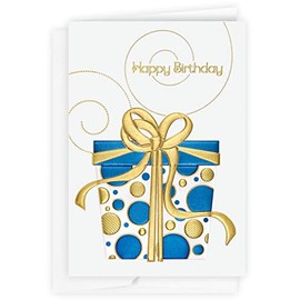 The Gallery Collection, 1 Count Card Pack, Birthday Card with Pearl Lined Envelope (Gold Ribbon Birthday)