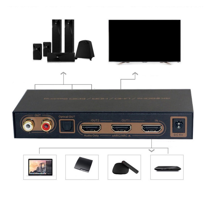 HD Multimedia Interface Sound Extractor 4K 60Hz HDR HD Multimedia