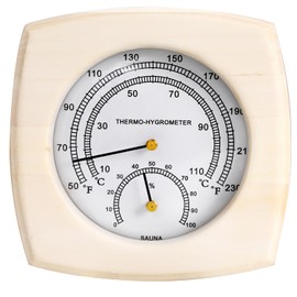 Feylan Wooden Sauna Thermometer & Hygrometer – 2-in-1 Fahrenheit (50–250°F) for Barrel/Infrared/Steam Rooms, Analog Wall-Mount Design, No Battery Needed