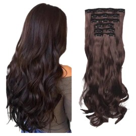Extensiones De Pelo Ondulado Sintético 6pcs Mujeres                                                                                                   
