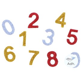 Number 0-9 EVA Foam with Glitter 22mm 60pcs