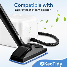 KeeTidy Steam Cleaner Accessories for Dupray Neat - Washable Microfiber Pads for Hardwood Floor Cleaning, Universal Microfiber Cloths and Small Bonnets (6 Pack)