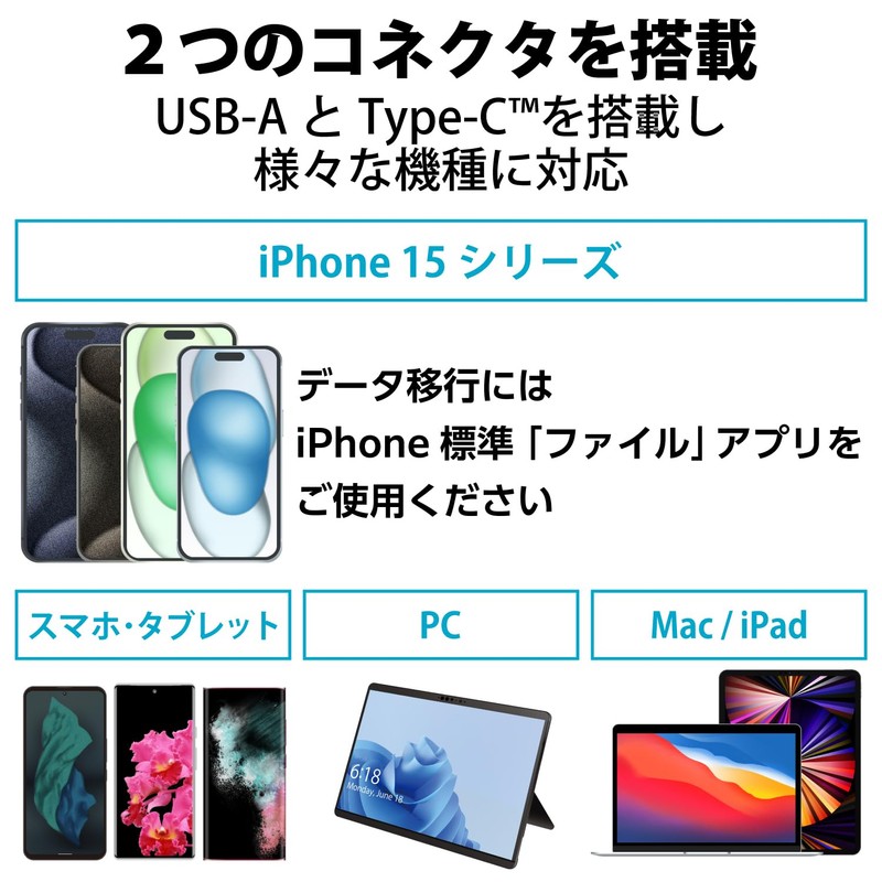 Elecom MF-CAU32128GBK 128GB USB Flash Drive USB 3.2 (Gen1) Type-C