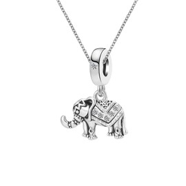 KunBead Elephant Charm 18 inch Pendant Necklace for Mum Daughter Nana Grandma Granddaughter Auntie Friend Wife Sister