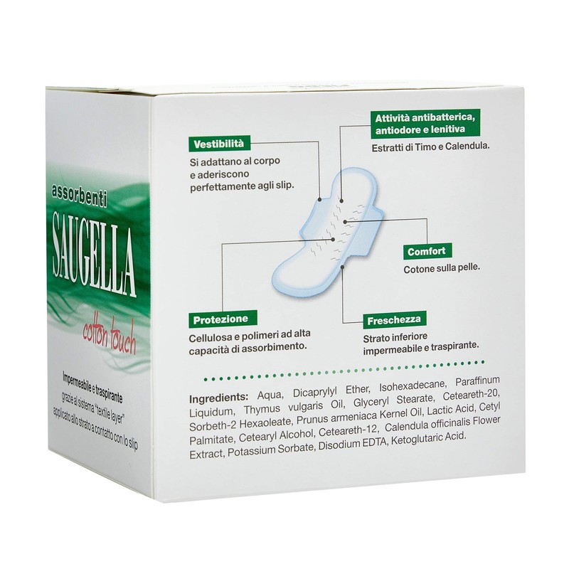 Saugella Cotton Touch assorbenti esterni notte ad azione antiodore con