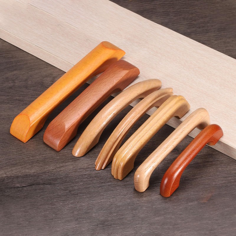 sourcing map 6Pcs Wood Drawer Pulls Handles, 64mm/2.5" Hole Spacing
