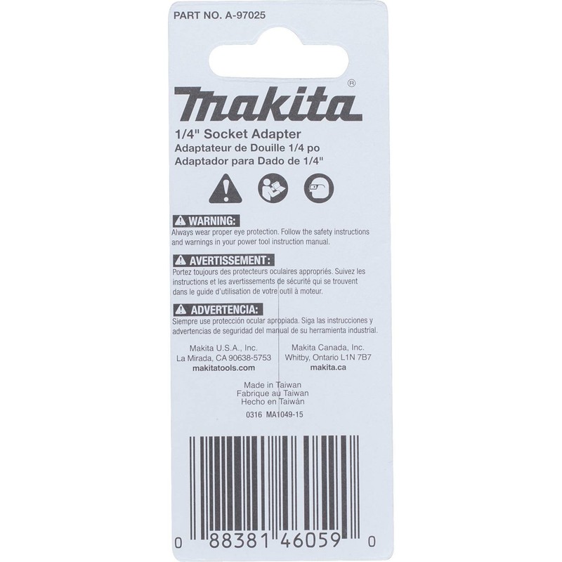 Makita A-97025 Impactx 1/4″ x 2″ Socket Adapter