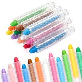 12Pcs Chalk with Pen Sleeve Colored Twistable Chalk for Blackboard