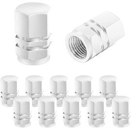 CGEAMDY Valve Caps for Car Tyres, Pack of 12 Aluminium Car Wheel Caps, Waterproof Universal Tyre Valve for Cars, Trucks, Motorcycles, SUVs and Bicycles (Silver)