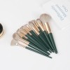 Set Brochas De Maquillaje 14 Piezas Profesional Y Verde