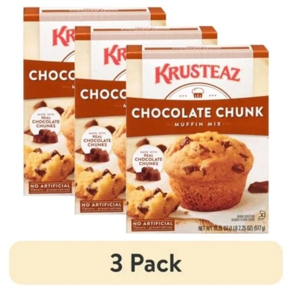 Unbranded (3 pack) Chocolate Chunk Muffins Made With Real Chocolate