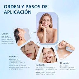 WEUD Skin Care Coreano 4 En 1 Kit, con 1 Crema Hidratante Niacinamida + 1 Crema para Cuello + 1 Serum Centella Asiatica + 1 Serum Péptidos Propóleo, H