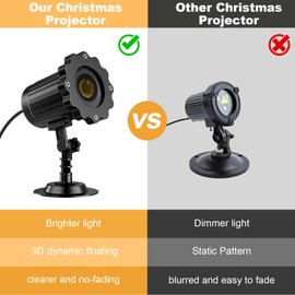 3D Dynamic Christmas Projector Lights Outdoor Indoor-2024 Upgrade Santa in Sleigh Christmas Decorations,Waterproof Holiday Projector Lights for Window Ground Roof Wall Yard Xmas Decor